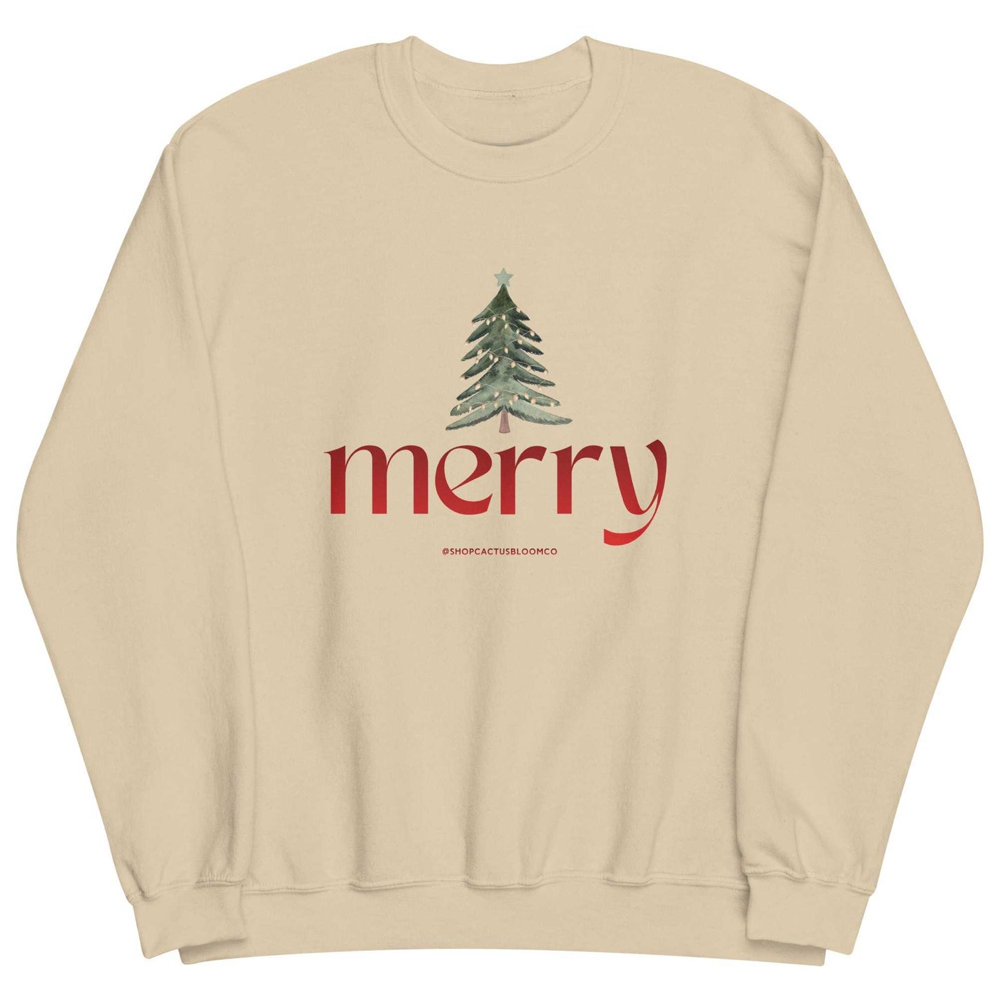 MERRY CHRISTMAS TREE SWEATSHIRT Cactus Bloom Co.