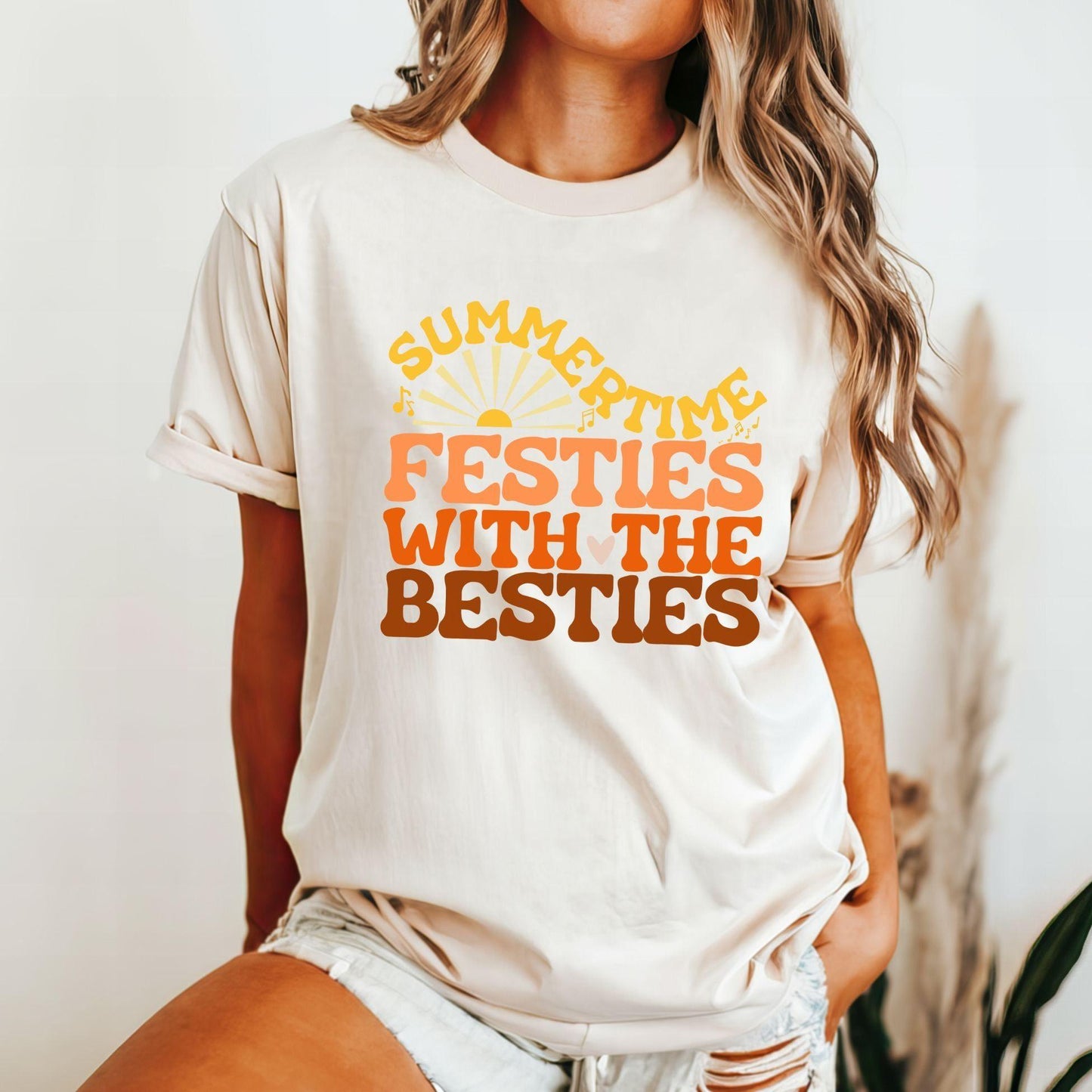 SUMMERTIME FESTIES WITH THE BESTIES RELAXED TEE - Cactus Bloom Co.