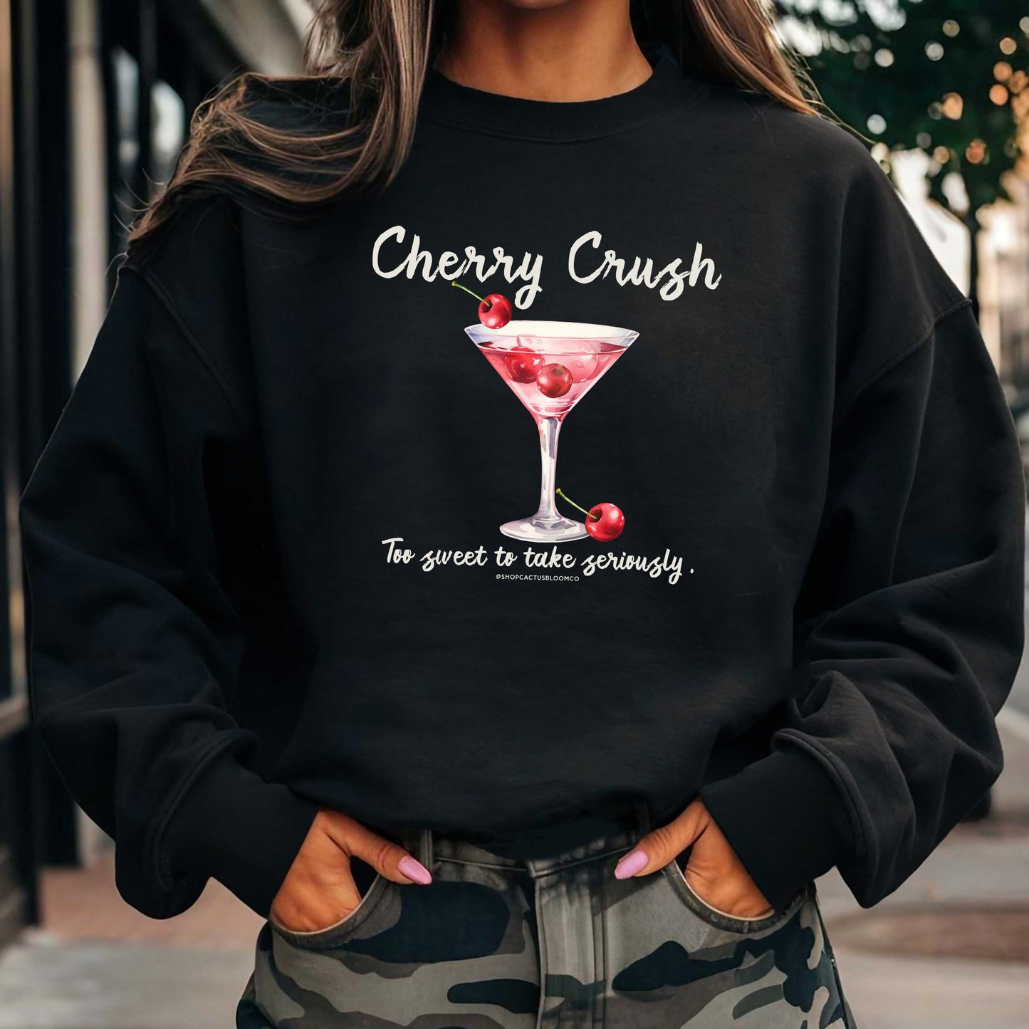 CHERRY MARTINI COCKTAIL SWEATSHIRT Cactus Bloom Co.
