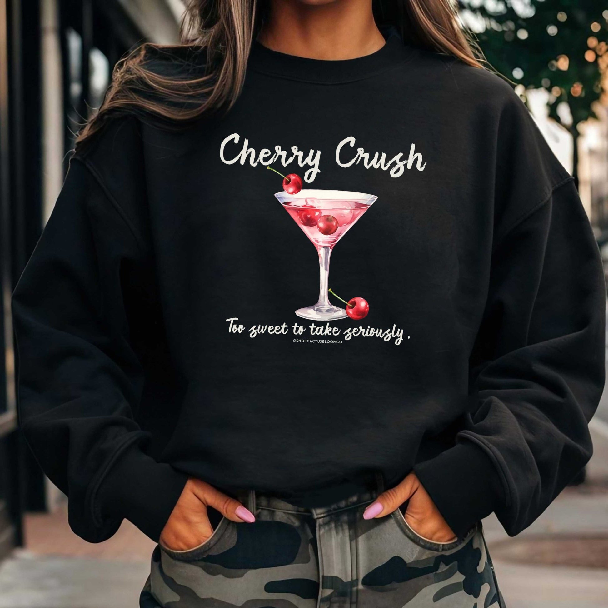 CHERRY MARTINI COCKTAIL SWEATSHIRT Cactus Bloom Co.
