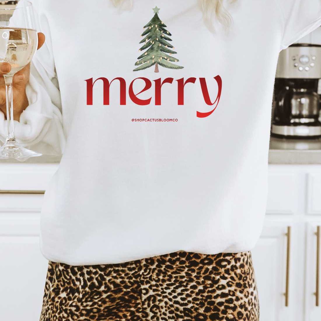 MERRY CHRISTMAS TREE SWEATSHIRT - Cactus Bloom Co.