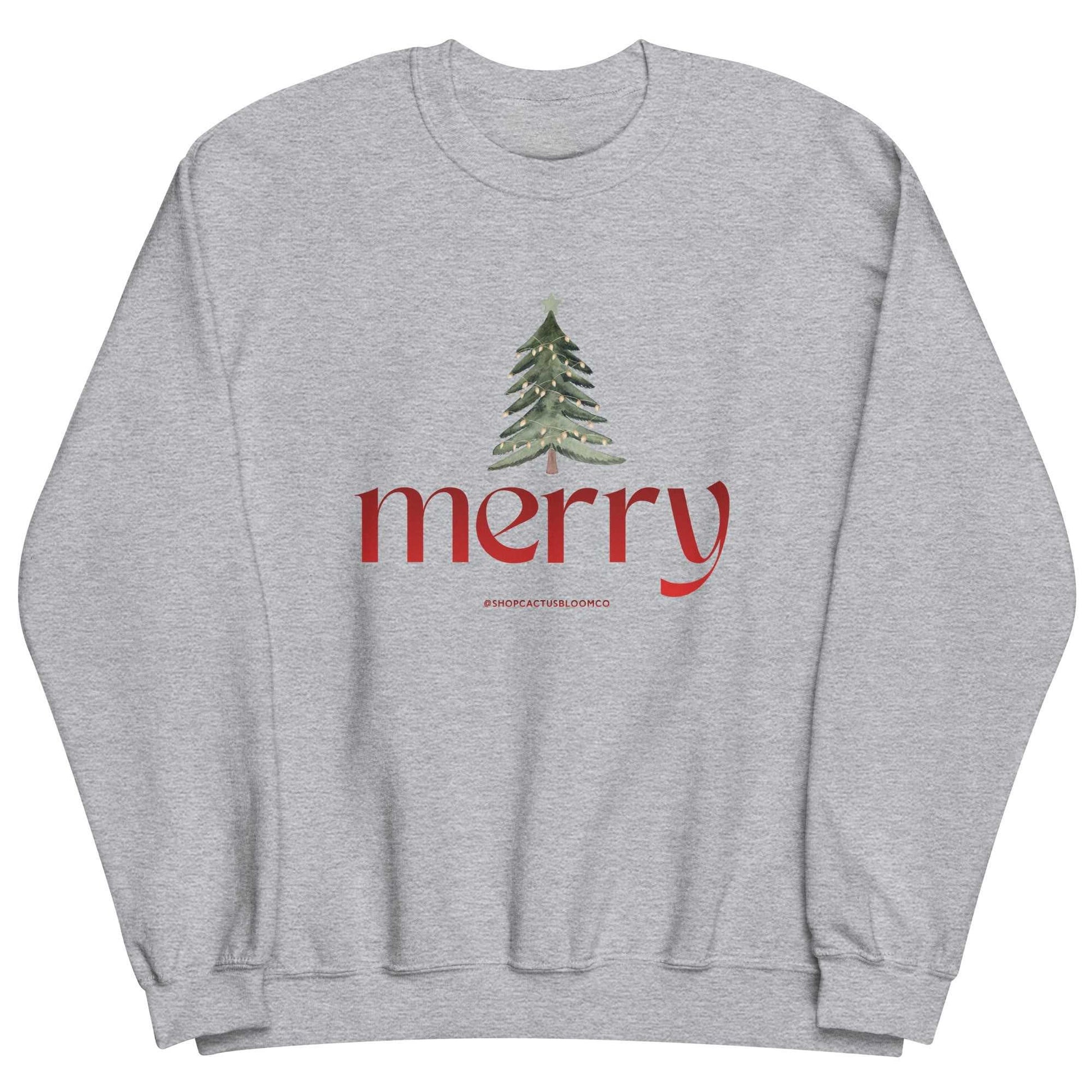 MERRY CHRISTMAS TREE SWEATSHIRT Cactus Bloom Co.