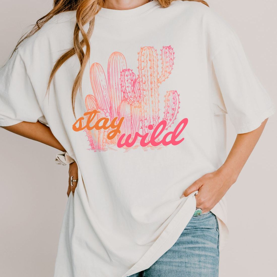 STAY WILD WESTERN TEE Cactus Bloom Co.
